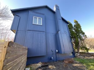 #417 Blue House & White Trim & Orange Door - Olathe (2)