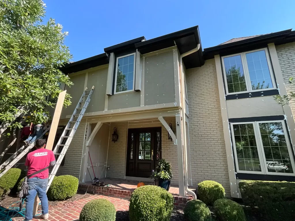 Wood rot repair in project with trim & james hardie siding